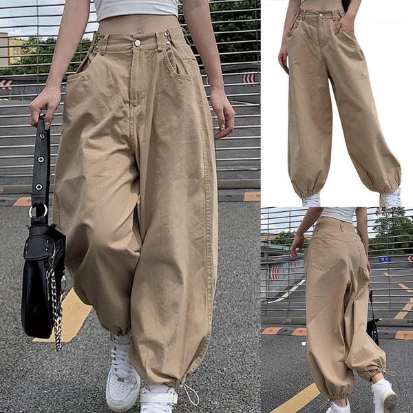 

street straight leg pants women casual high-waist activity overalls harajuku loose trousers spring and autumn1, Black;white