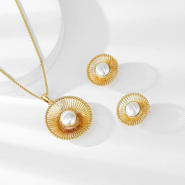 

viennois dubai jewelry set for women multicolor flower geometric hollow out necklace and earrings sets african jewelry, Silver