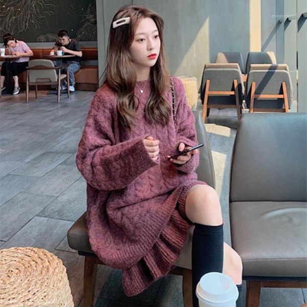 

korean version of the western style knitted suit autumn and winter new sweater skirt was thin two-piece net red women's clothing1, Gray