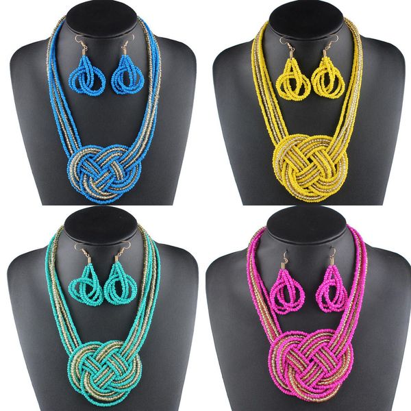 

women fashion pendant necklaces handmade bohemian letter colorful beads shell multi-color collar chain charm pendant necklaces jewelry gifts, Silver