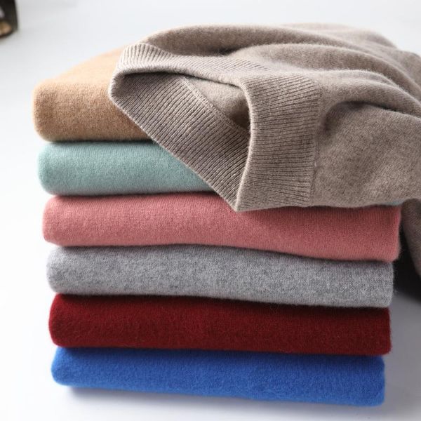 

zocept men's cashmere sweater autumn winter half turtleneck pure color casual wool knit pullover mock neck jumper, White;black