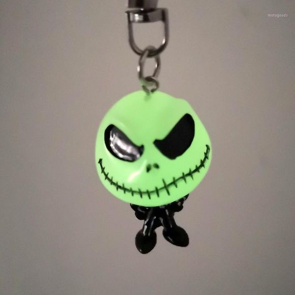 

luminous jewelry jack skelling keychain the nightmare before christmas skull necklace glow in the dark men christmas gifts1, Silver
