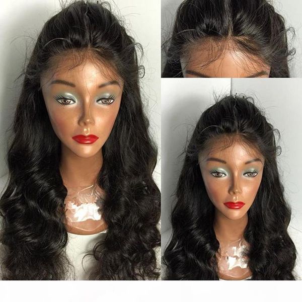 

100% unprocessed hair front lace wig & indian full lace wig glueless natural hairline human hair wigs for black women, Black;brown