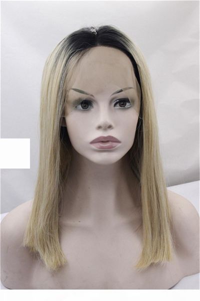

style heat resistant short wig lace front wig hair bob omber honey blondle lace synthetic wigs, Black