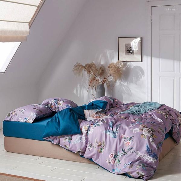 

svetanya silkly egyptian cotton bedding linens printed sheet pillowcase duvet cover double  king size1