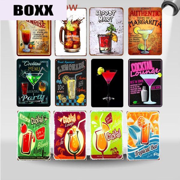 

20x30см холодные напитки коктейль металлические художественные знаки наслаждаться со льдом сладкий чай старинные бар украшения классическая