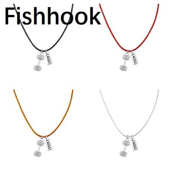 

fishhook sports fitness i will dumbbell pendants necklace, Silver