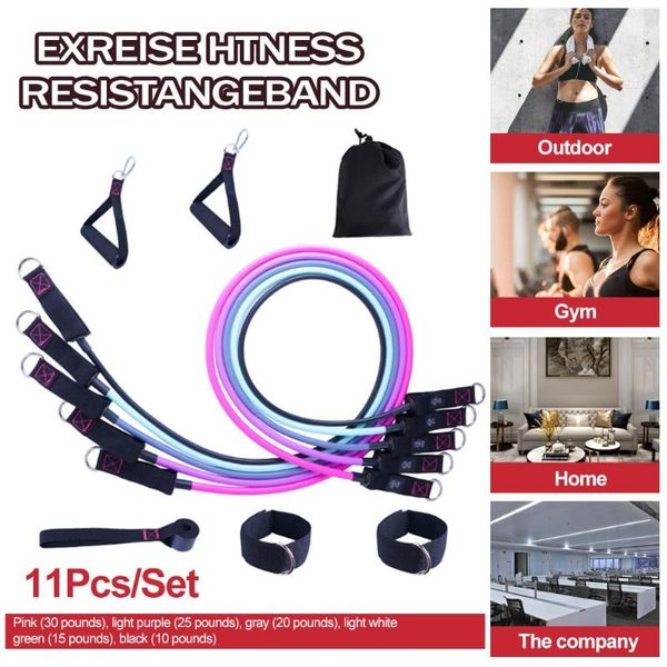 

resistance bands 11pcs/set for physical therapy training home workouts yoga gift with door anchor
