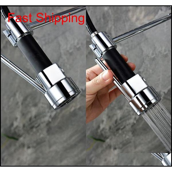 

brass chrome plated pull out kitchen faucet single hole deck mounted & cold sink mixer double fu qylzij packing2010