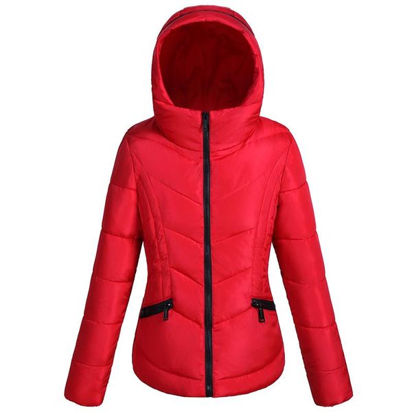 

2020 new women winter jacket down hooded thickening super warm short coat long sleeve slim big yards cotton-padded clothes yp042, Black