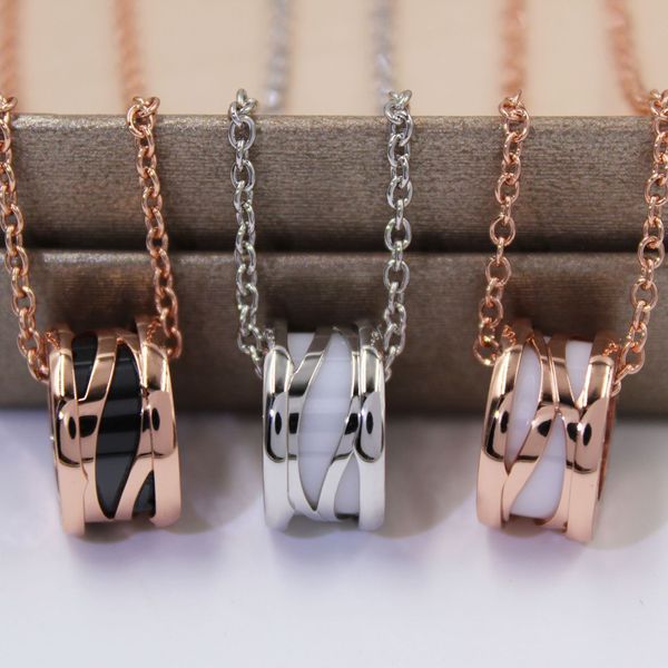 

wholesale fine jewelry factory titanium steel necklace pendant neck ceramics exquisite jewel fashion accessories q1209, Bronze;silver