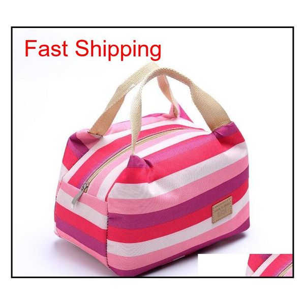 

waterproof lunch bags portable insulated food picnic tote thermal cooler lunch bags stripe picnic storage bag be qyljji bbgargden