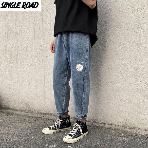 

singleroad mens jeans men 2020 oversized printed wide leg korean style denim pants harajuku japanese classic blue jeans for men1