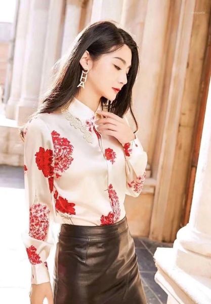 

wb11844 fashion women's blouses & shirts 2021 runway european design party style women's clothing1, White