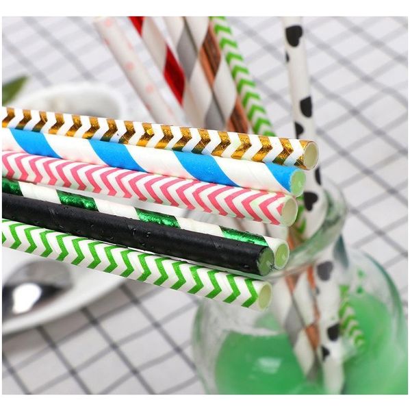 

biodegradable disposable paper straw environmental colorful drinking straw wedding kid birthday party decorat jllibi yummy_shop