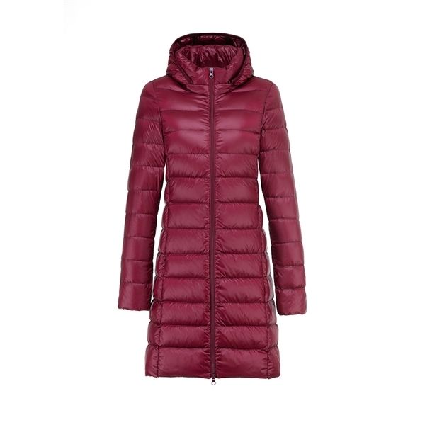 

2020 winter women duck down coat long parka candy color jackets women duck down jacket outwear ultralight hooded coats overcoat c1204, Black