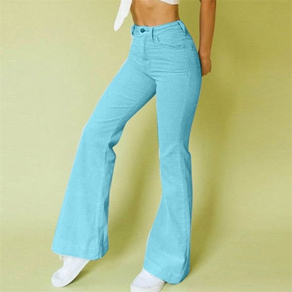 

high waist wide leg pants women casual solid corduroy flare pantalones mujer pants women pantalon femme wide leg pants spodnie 201012, Black;white