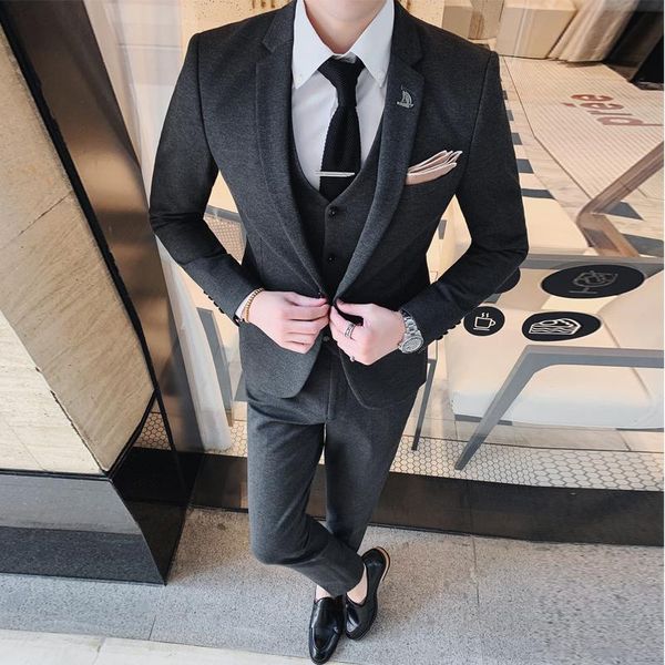 

business formal men suits fashion korean style slim casual office cardigan men suits blazer femme men's clothing db60xf, White;black