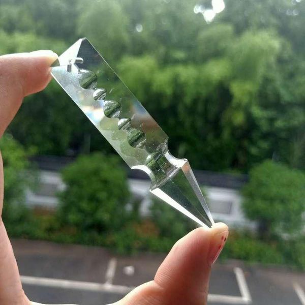 

75mm fire arrow glass crystal pendants clear chandelier crystals accessories suncatcher wedding home decor hanging ornament h wmtosg