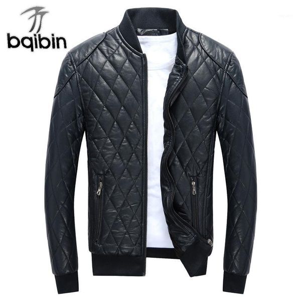 

winter new men's pu leather jacket stand collar thick warm clothing slim fits male parkas fashion motorcycle leather coats1, Black