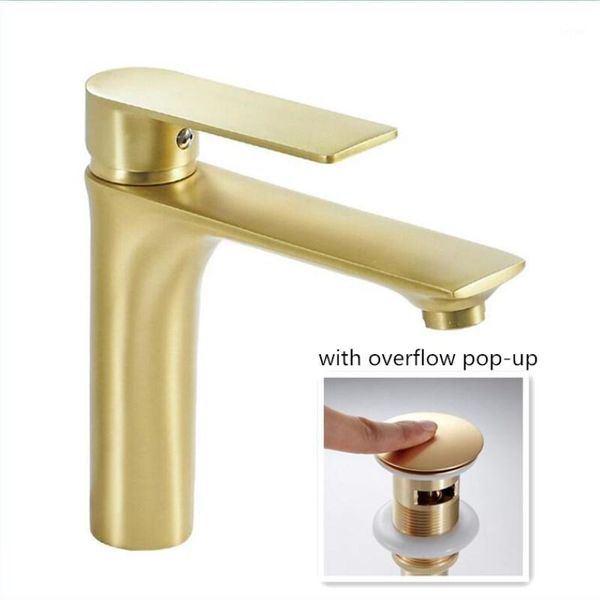 

bathroom sink faucets basin faucet water tap single lever and cold vessel mixers mixer taps brass brush gold with -up1