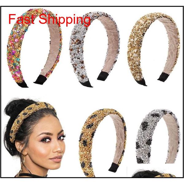

retro hair hoop natural healing crystal stone headband sponge leopard print woman fashion hair band acce jllnvw bdesybag, Silver