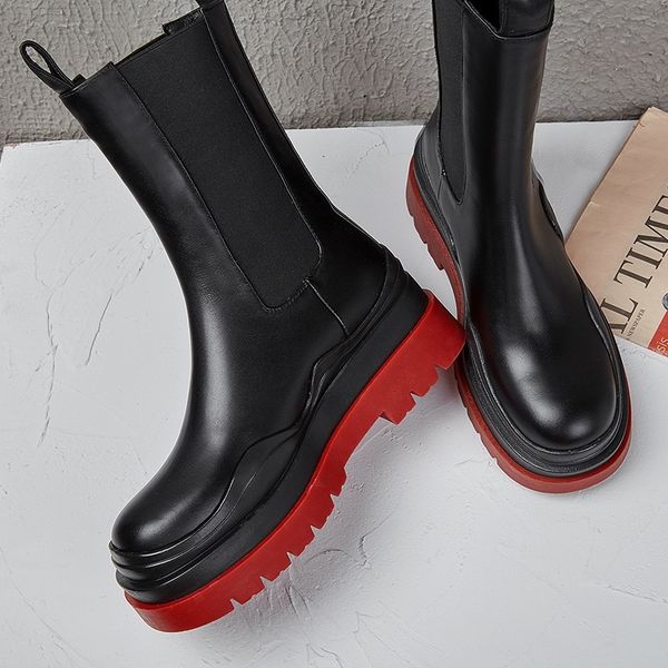 

2021 genuine retro leather party shoes woman riding boots mi4n, Black