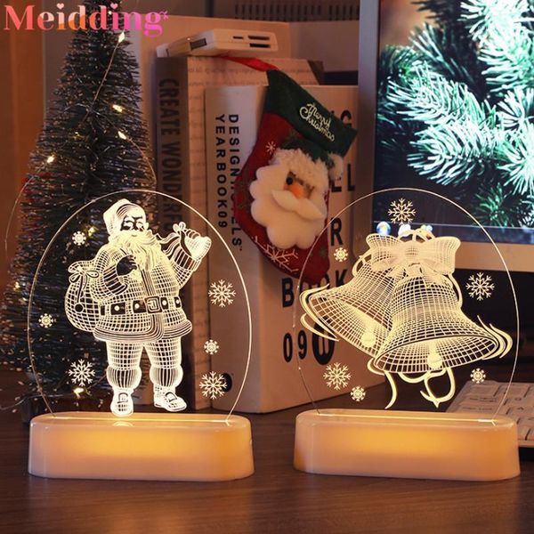 

christmas santa claus acrylic 3d night lamp for kids bedroom decor nightlight garland gift xmas deskdecor night light1