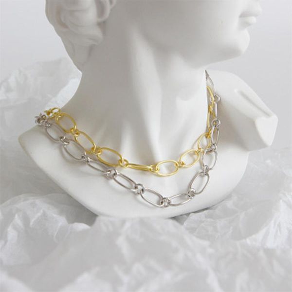 Ketten-Halskette für Damen und Herren, einfache goldene Hip-Hop-Rock-Choker-Halsketten, neu eingetroffen