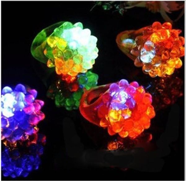 

factory price new arrival flash led mitts cool light up flashing bubble ring rave blinking soft jelly glow party favor