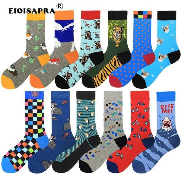 

men size movement casual funny sock men hip hop happy harajuku 85% cotton colorful animal tiger monkey fashion tide socks1, Black