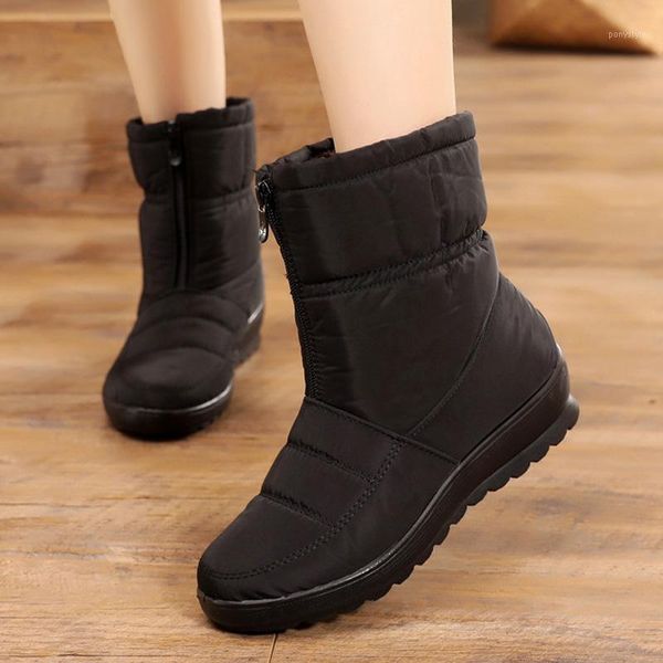 

boots women winter snow shoes 2021 ankle for female woman botas mujer 41 421, Black