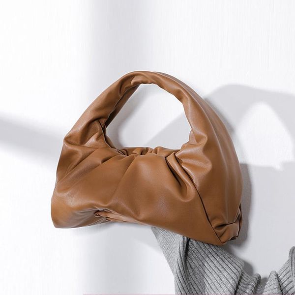 

genuine leather women's bag fashion simple design shoulder bag 2021 new portable croissant large capacity