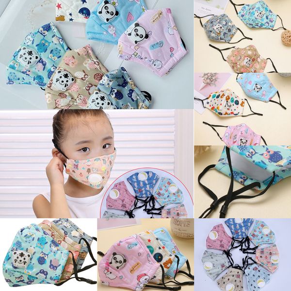 

face factory kids mask with filter cartoon masks washable carbon breather valve cotton mouth dustproof protective ewc312 p2666