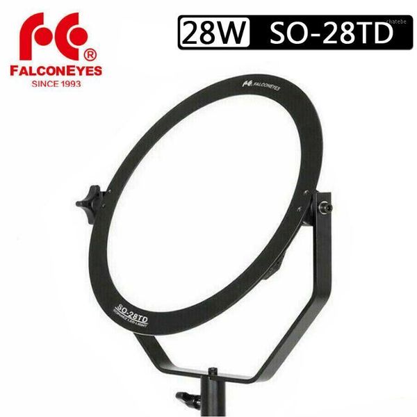 

flash heads falcon eyes so-28td kit led video light 28w soft panel lamp round studio for film advertisement shooting pography1