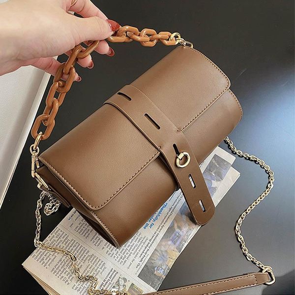

shoulder bags retro women bag 2021 chain handbag designer adjustable strap subaxillary pu leather female crossbody pouch