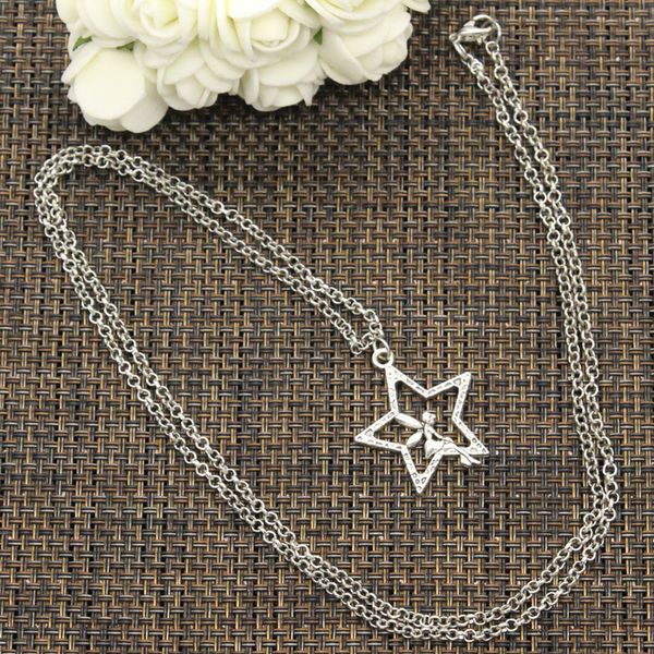 

tibetan silver color pendant angel star choker charm short long diy necklace factory price handmade jewelry 1lcj