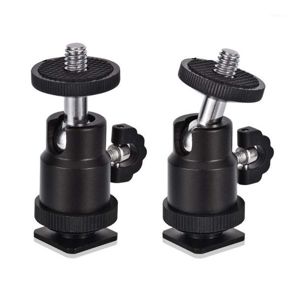 

mini ball head [2 pack] with shoe mount adapter 360 degree 1/4 inch small ball heads lightweight swivel micro-ballhead for1