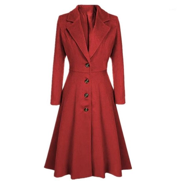 

spring autumn women's single breasted wool coat new fashion long sleeves woolen coat slim female winter wool jackets outwears1, Black
