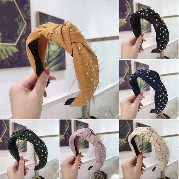 

hair accessories cross knot wide headband rhinestone stars hoop solid color