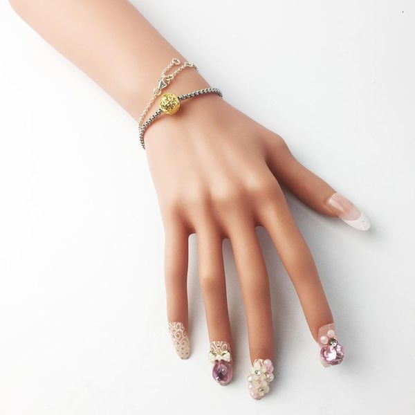 

diy бусины 9 мм череп бусины 5 мм hole2018 мода 925 стерлингового серебра ювелирные изделия панк панк-подарок для женщин мужчин подходят бра, Bronze;silver