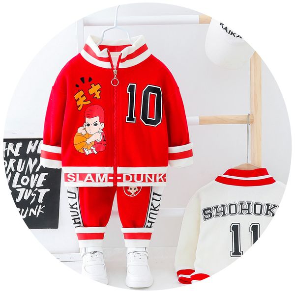 

kid toddler boy clothes zipper coat + pants letter infant baby sport set long sleeves outfits set yellow white toddler clothing lj200916