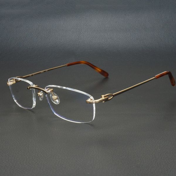 

frame glasses, frames spectacles square, of metal, without hoop, for computer 9011 rwgn, White;black