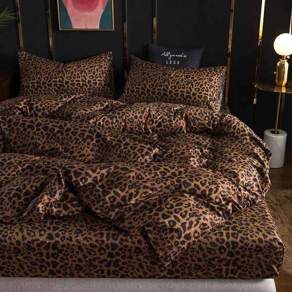 

bedding sets cotton leopard simple set for 1.5/1.8/2m bed four pieces m40