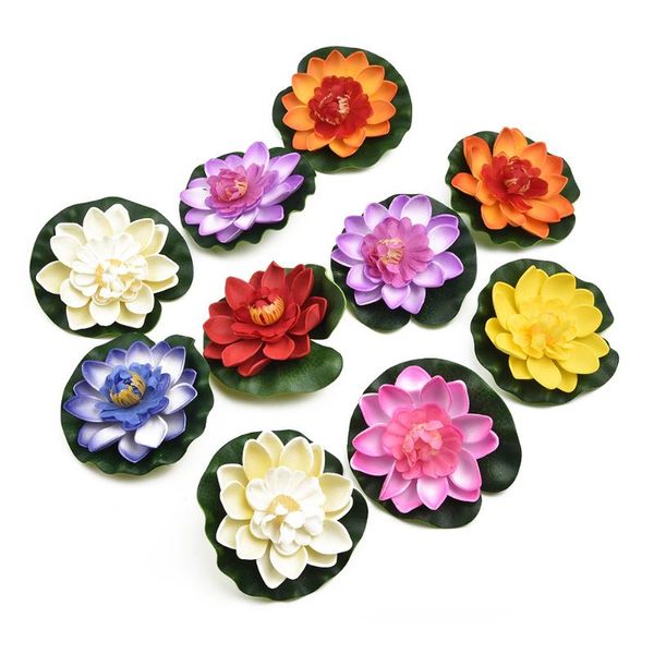 

decorative flowers & wreaths fake artificial lotus flower lifelike water lily floral 10cm/4\\\\\\\" outdoor decor simulation