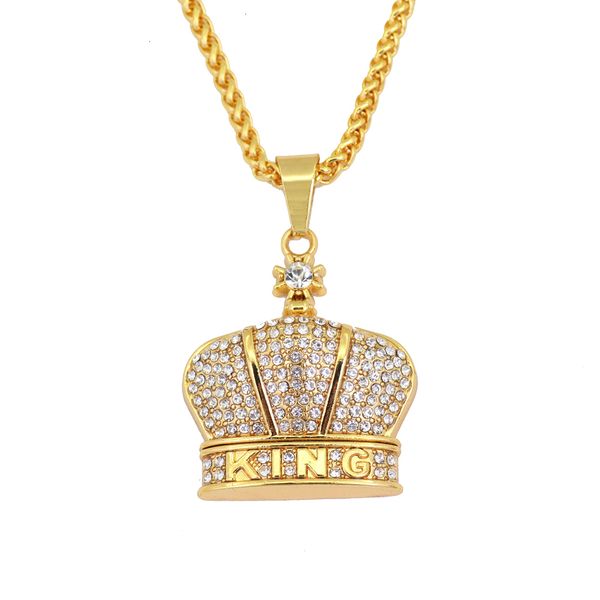 

factoryai3tnecklace pendant crown king jewelry hip hop crystal for men n896