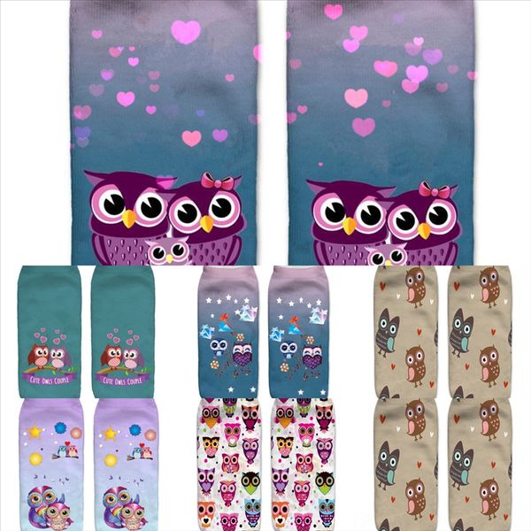 

r1jtz cute socks comfortable standard summer animal print sock cotton owl stripe slippers high ankle army short, Black
