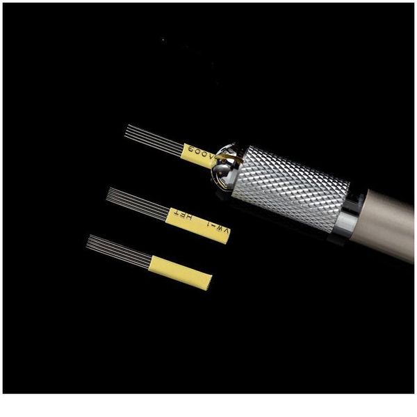 

100pcs 9m1 microblading shading blades tattoo needles eyebrow permanent makeup manual tool 10 qylqti