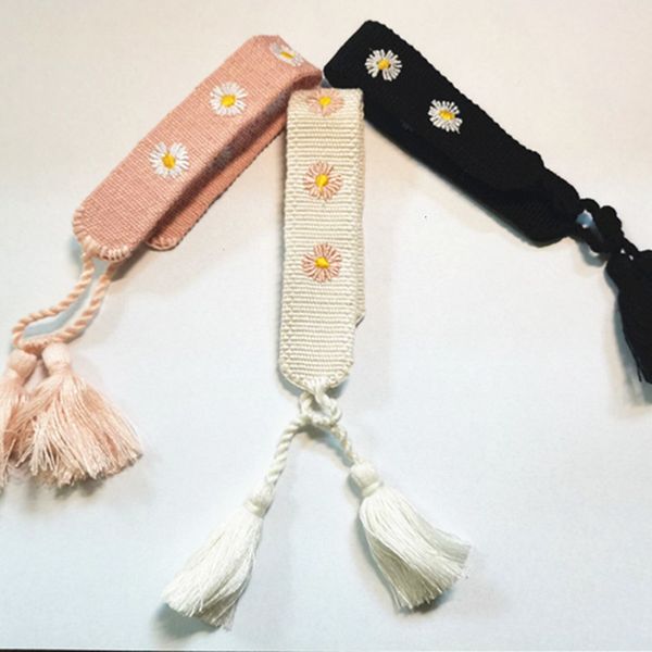 

embroidery famous brand jewelry d style handmade daisy bracelets women woven fabrics tassel adjustable bracelet bangle r