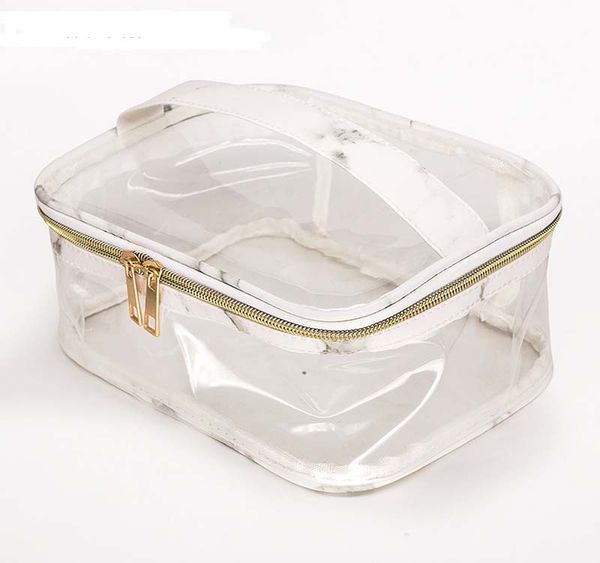 

marble pvc transparent large capactiy protable storage bag white and black waterproof bag